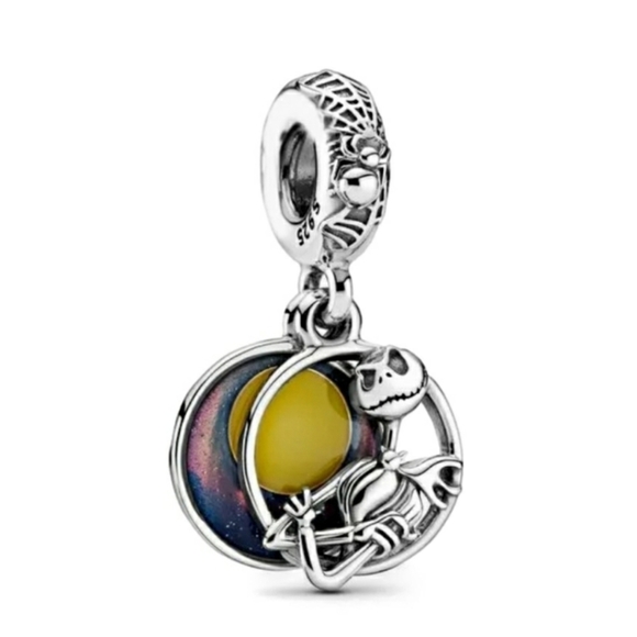 The Nightmare Before Christmas Jack Skeleton Bracelet Charm 925 Sterling Silver - Picture 1 of 6